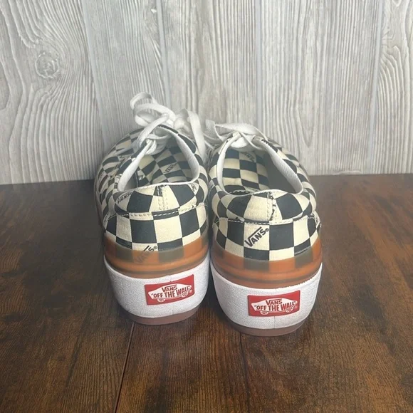 Vans Era Stacked Low Top White Canvas Checkerboard Thick Sol Men 9.5 NWOT